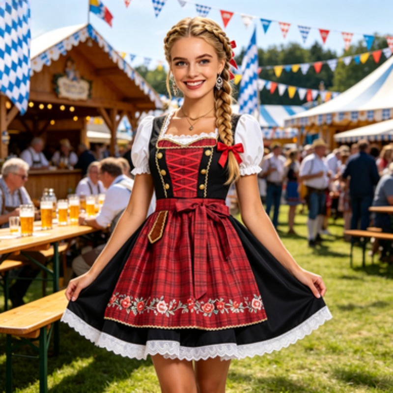 Beer & Wine Grab - Women's German Oktoberfest Dress Outfit, Traditional