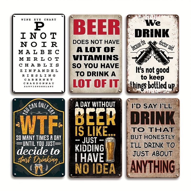 1Pc Vintage 2D Flat Funny Beer - đánh giá và giá Beer And Wine Quote